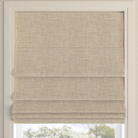 Sun Zero Seraphina Textured 100% Blackout Cordless Roman Shade, 31" x 64", Taupe Sun Zero