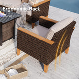 GREEN PARTY 9 Pieces Wicker Patio Furniture Set, All-Weather Outdoor Rattan Patio Sectional Sofa Conversation Set with 4" Thick Cushions for Garden, Backyard, 2 x Ottomans GREEN PARTY