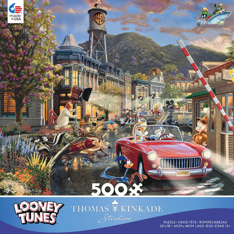 Ceaco - Thomas Kinkade - Looney Tunes - Backlot Shenanigans - 500 Piece Jigsaw Puzzle Ceaco