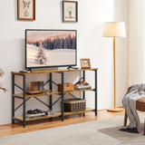 Yaheetech 55 Inch Console Table, Industrial Entryway Table with 3-Tier Storage Shelves, Sofa Table Narrow Long for Living Room, Entryway, Hallway, Foyer, Metal Frame, Rustic Brown Yaheetech