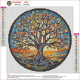 MXJSUA Tree of Life Diamond Painting Kits for Adults, Stained Glass 5D Diamond Art Kits for Beginners, DIY Full Round Drill Picture with Diamond for Home Wall Decor, 12x12 Inch MXJSUA