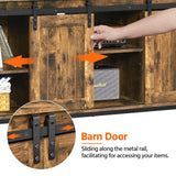 Yaheetech TV Stand, Entertainment Center with Storage Cabinets for 55 Inches TV, Barn Door TV Stand with Height Adjustable Shelves, Farmhouse TV Console for Living Room, 47 Inch Yaheetech