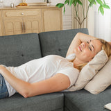 Walsunny Sectional Couches for Living Room, Convertible U-Shaped Sofa Couch with Double Chaise, 4 Seat Sofa Set Modular Sofa Couch for Apartment, Dark Grey Walsunny