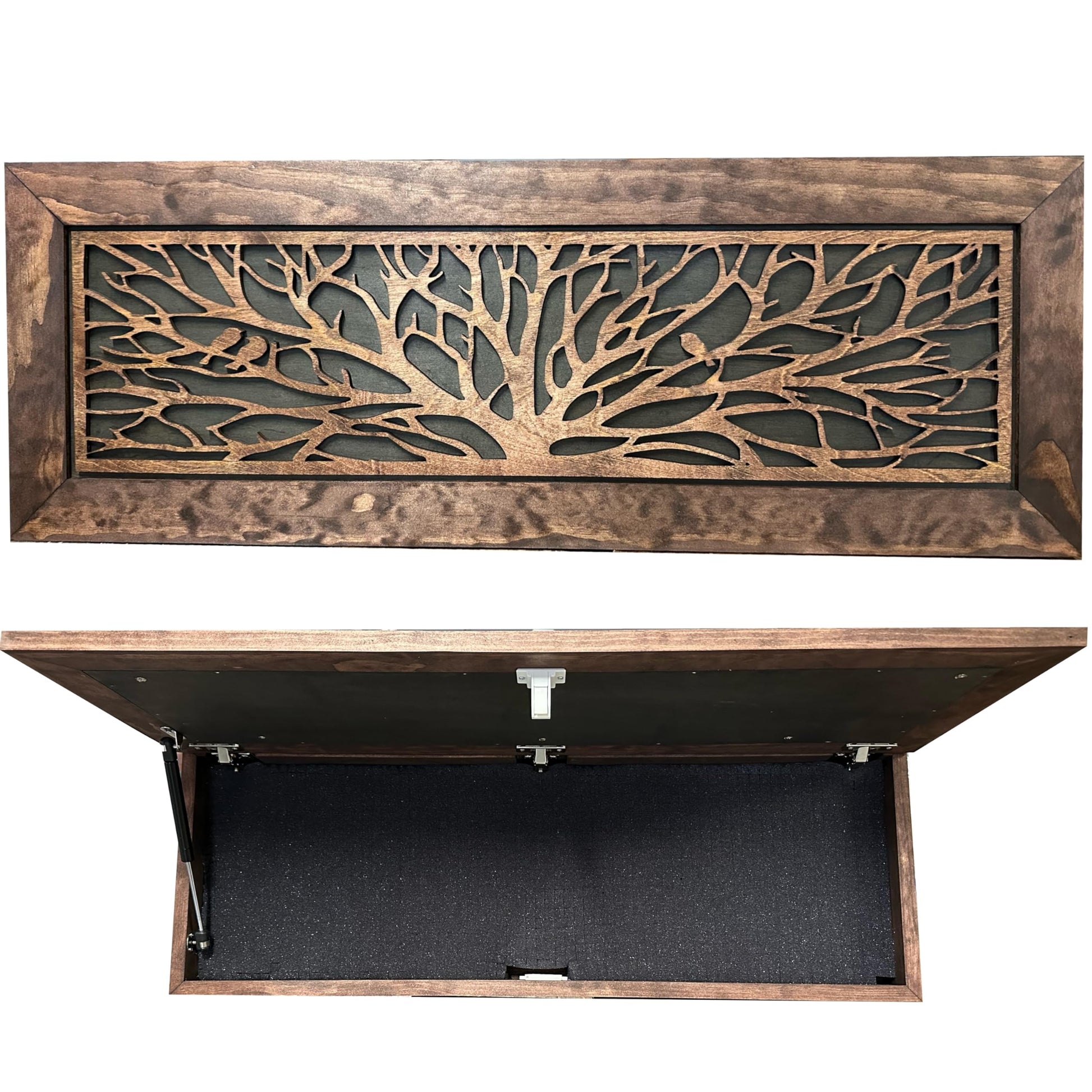 Large Wood Hidden Gun Cabinet Birds In A Tree Wall Decoration - Hidden Gun Safe To Securely Store Your Gun In Plain Sight by Bellewood Designs - WoodArtSupply