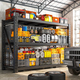 Bepatio 8250LBS Garage Shelving Heavy Duty Storage Shelves Industrial Metal Shelving Adjustable 3-Tier Shelves for Garage, Warehouse Basement 24" D × 60" W × 66" H Bepatio