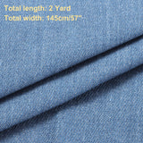 MECCANIXITY 10OZ Denim Fabric, 57 Inch Stretch Cotton Denim Material 2 Yard by The Yard for Sewing Quilting Clothes Fabric DIY Craft,Light Blue MECCANIXITY