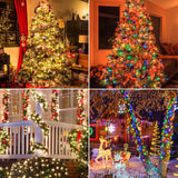 MZD8391 Color Changing Christmas String Lights Outdoor Indoor, 108FT 300 LED Warm White Multicolor Fairy Lights, END to END Connect, Waterproof Christmas Tree Lights Timer Remote MZD8391