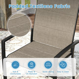 DIFY 11 Pieces Outdoor Patio Dining Set, 10 Brown Stackable Padded Textilene Dining Chairs and 60" Walnut Round Metal Dining Table, Outdoor Table and Chairs for Lawn Garden Backyard Deck DIFY