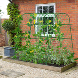 65"×65" Upgrade Heightened Cucumber Trellis for Raised Bed,U-Shape Garden Trellis for Climbing Plants Outdoor,Adjustable Metal Arch Vegetables Trellis with Climbing Net for Tomato,Bean,Grape,Zucchini WLLEYAY