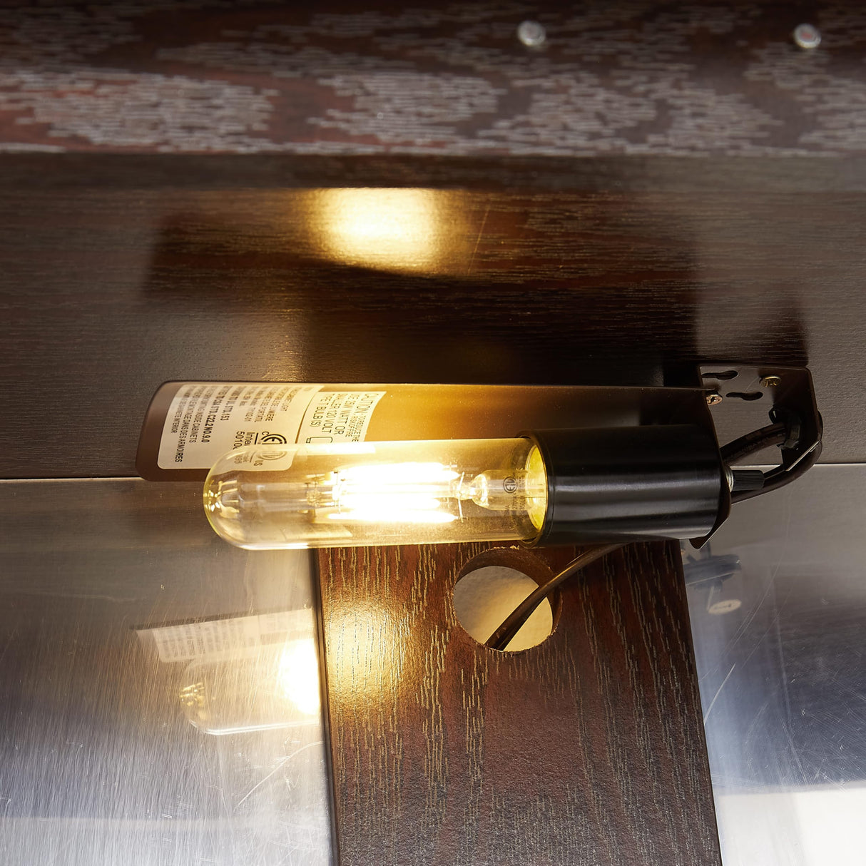 HRVEOCEI Curio Cabinet with Lighted, Display Cabinet with Glass Doors, Corner China Cabinet with Tempered Adjustable Glass Shelves & Carved Decoration(Brown) HRVEOCEI