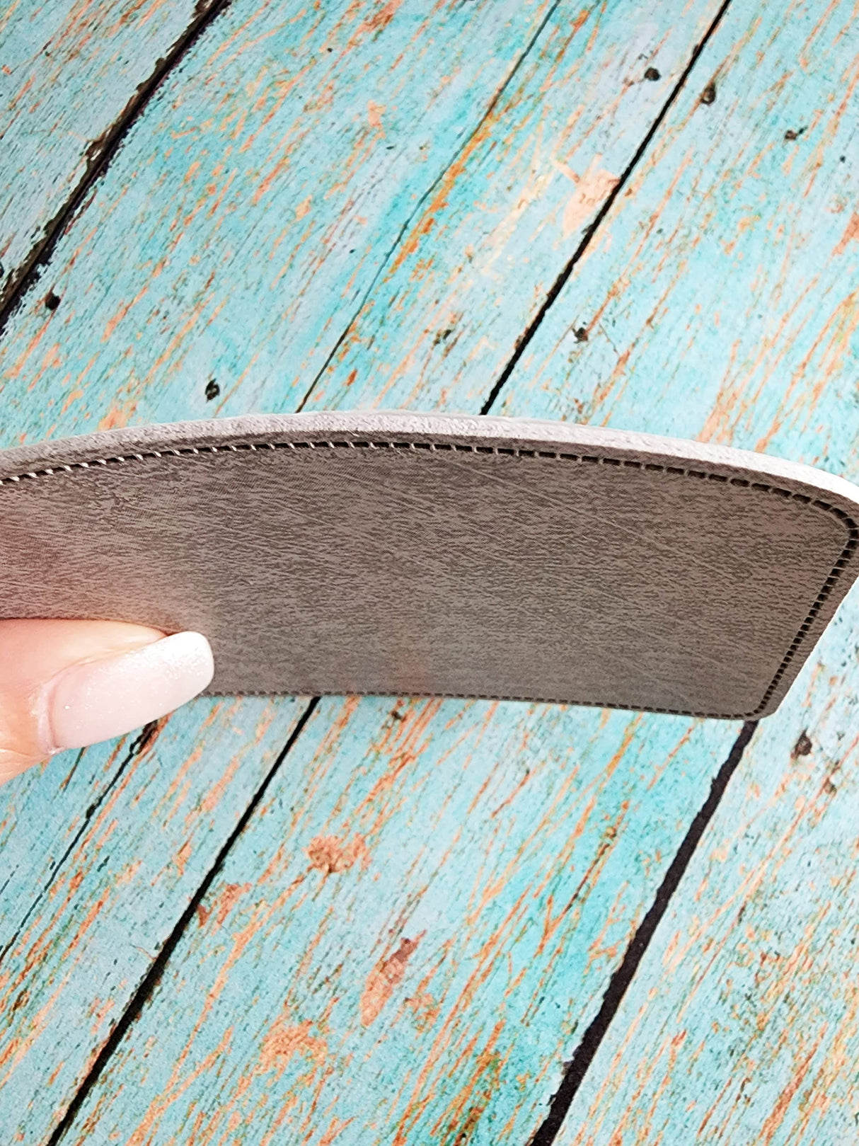 Sublimation Blanks 10 pcs. Faux Gray Leather Hat Patch Sublimation Laserable Blank! 4'' Rounded Rectangle! PU Leather Sublimation Blanks Company