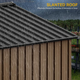 DWVO 8x6 FT Outdoor Storage Shed, Large Metal Tool Sheds, Heavy Duty Storage House with Lockable Doors & Air Vent for Backyard Patio Lawn to Store Bikes, Tools, Lawnmowers, Brown DWVO