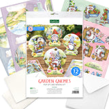 Katy Sue Garden Gnomes Die-Cut Pop-Up Card Making Kit for Adults. Makes 12 Cards & Contains Gnome/Gonk Die-Cut Decoupage Paper Sheets, Supports, Envelopes & Foam Pads for Card Making Supplies Katy Sue