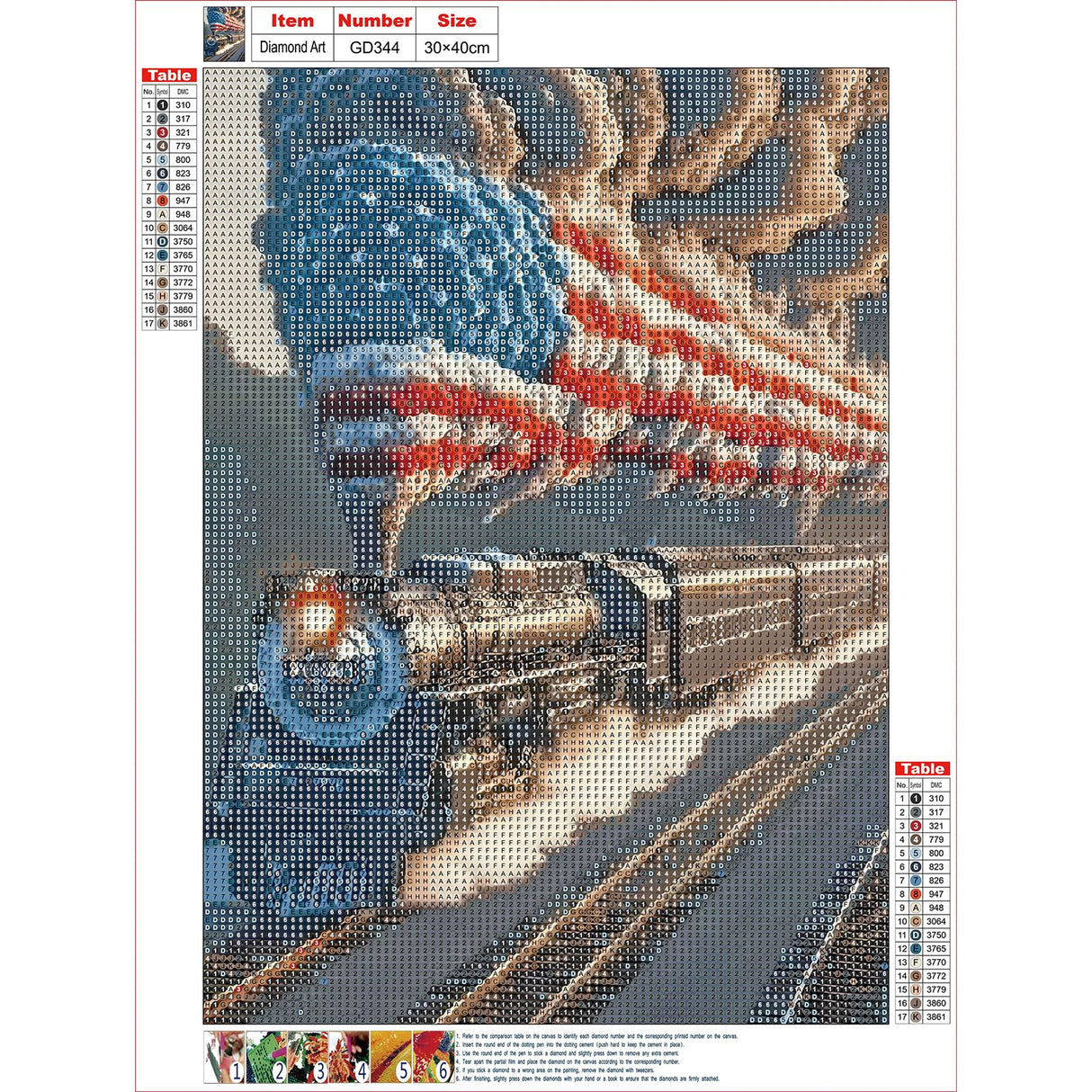 GDYEEH DIY 5D Steam Train Diamond Art Kits, Round Full Drill Sparkling American Flag Diamond Painting Picture, Train Diamond Painting Art Kits Craft for Adults Beginners, Home Wall Decor 12x16 inch GDYEEH