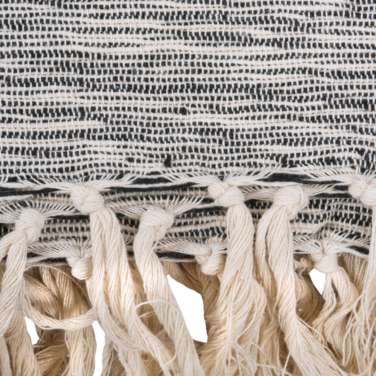 DII Rustic Farmhouse Throw Blanket with Decorative Tassels, Use for Chair, Couch, Bed, Picnic, Camping, Beach, & Just Staying Cozy at Home (50 x 60), Variegated Black DII