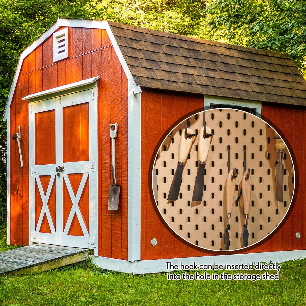 Blulu 10 Pcs 2'' Long Shed Hooks Shed Accessories for Hanging Heavy Duty Individual Utility Hooks Universal Wall Mounted J Utility Hangers for Tools Shovels Rakes Storage (Silver) Blulu