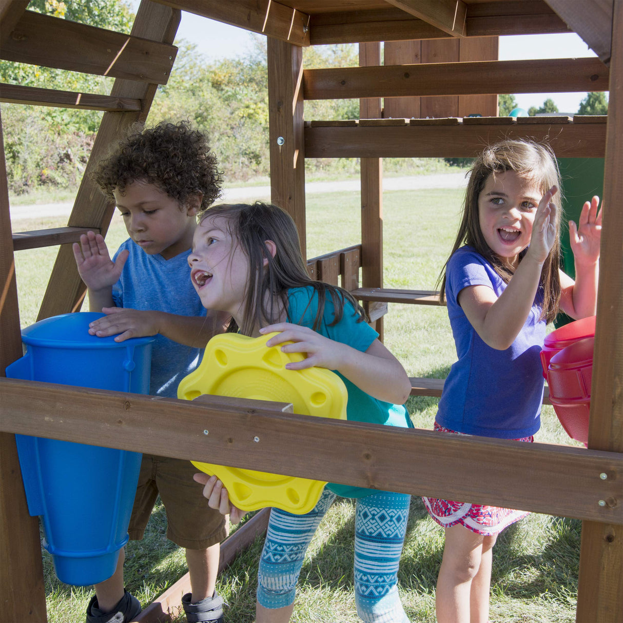Swing-N-Slide WS 8354 Knightsbridge Super Wooden Swing Set with Two Slides, Play Set, Monkey Bars, Climbing Wall, Music Play & Climbing Wall, Wood, Green Swing-N-Slide