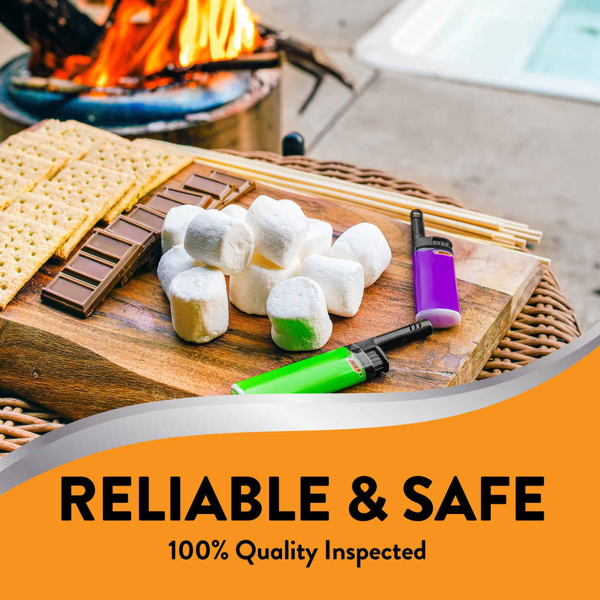 BIC EZ Reach Candle Lighter, The Ultimate Lighter with Extended Wand for Grills and Firepits (1.45-inch), Favorites Series, 6 Count Pack (Assortment of Designs May Vary) BIC