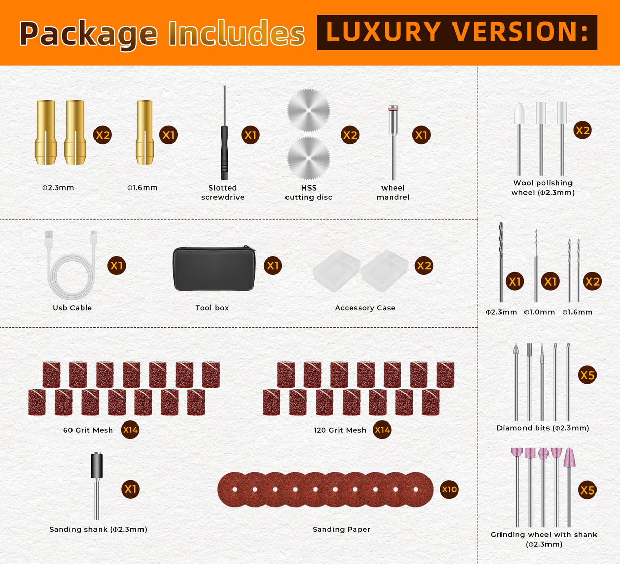 Saker Rotary Tool Kit, Cordless Rotary Tool, 5-Speed, Multi-Purpose 3.7V Power Rotary Tools Kit With 61 Accessories For Engraving, Drilling, Sanding, Grinding, Polishing, Carving Saker