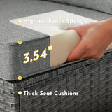 Weaxty 5 Pieces Wicker Patio Furniture Sets, Outdoor Sectional Sofas with Coffee Table, Thicken Cushion All Weather Rattan Patio Conversation Couch Set for Porch Balcony Yard Poolside, Dark Grey weaxty W