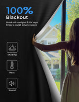 Sumobaby Blackout Curtains for Bedroom Portable 42"x60",No Drill Black Out Shades with Upgraded Hook&Loop Tapes,100% Blackout Window Cover,Thermal Insulated Blinds for Bedroom,Nursery(1 Panel,Black) Sumobaby