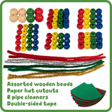 READY 2 LEARN Christmas Crafts - Create Your Own Bead Elves - Set of 4 - DIY Ornaments for Kids - Christmas Tree Decoration - All Materials Included READY 2 LEARN