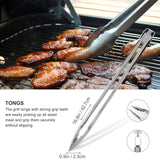 Grilljoy 8PCS Heavy Duty BBQ Grill Tools Set with Extra Thick Stainless Steel Spatula, Fork, Tongs & Cleaning Brush - Complete Barbecue Accessories Kit with Portable Bag - Perfect Grill Gifts for Men grilljoy