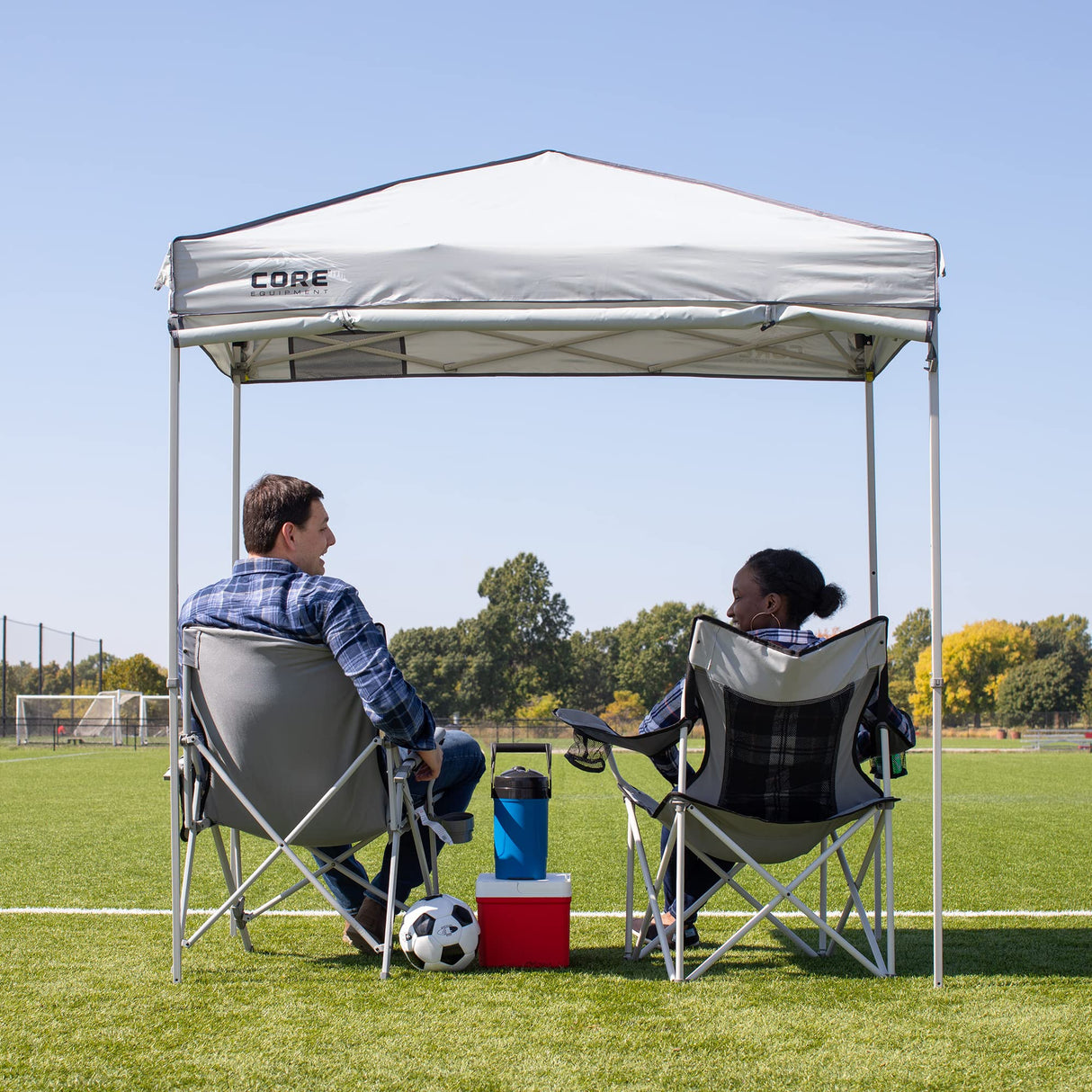 Core Instant Straight Leg Canopy Tent with Adjustable Sun Wall, 6 ft x 4 ft , Gray CORE
