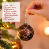 Valery Madelyn Fall Ornaments for Christmas Trees, 16ct Bronze Copper Brown Gold Shatterproof Fall Christmas Tree Decorations, 2.36 Inches Luxury Hanging Ball Ornaments for Thanksgiving Autumn Harvest Valery Madelyn