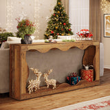 Tribesigns 63 Inches Farmhouse Console Table with Storage, Couch Table Behind Sofa, Long Entryway Sofa Station, Narrow Console Stand, Hallway Stand for Entryway Living Room, Mix Brown Tribesigns