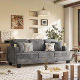 Homall Couch for Living Room, 83" Couches with Soft Deep Seats, Modern Sofa 3 Seater in Corduroy for Apartment, Bedroom (Gray) Homall