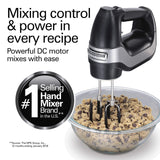 Hamilton Beach Professional 7-Speed Digital Electric Hand Mixer with High-Performance DC Motor, Slow Start, Snap-On Storage Case, SoftScrape Beaters, Whisk, Dough Hooks, Matte Black (62655) Hamilton Beach Professional