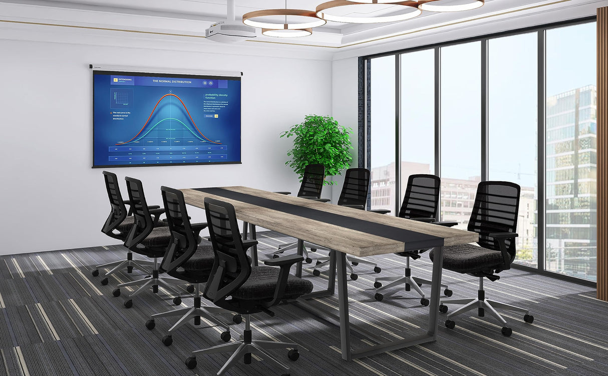 STHOUYN 71" 6ft Large Dinner Table for 6 8 Seat Dining Room Table, Rectangular Farmhouse Modern Kitchen Long Black & Grey Industrial Conference (Grey) STHOUYN