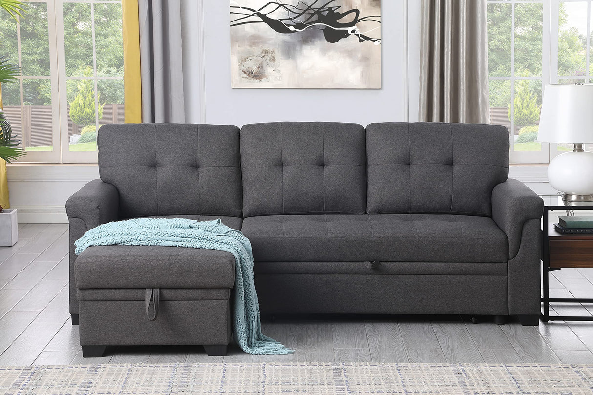Lilola Home Lucca Sectional Sleeper Sofa - Versatile Sleeper Couch & Sofa Bed with Storage - Comfortable Couch with Storage, Small Sleeper Sofa counch Lilola Home