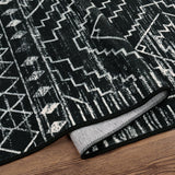 Wonnitar Moroccan Runner Rugs for Hallway 2'6"x8', Black Washable Boho Kitchen Non-Slip Rug Runner, Geometric Tribal Long Soft Bathroom Accent Area Rug for Entryway Laundry Bedroom (Black,2'6"x8') Wonnitar