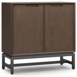 SIMPLIHOME Banting SOLID HARDWOOD Wide Modern Industrial Low Storage Cabinet for The Living, Entryway and Family Room, 32 inch, Walnut Brown SIMPLIHOME