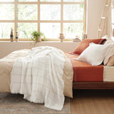 Bedsure Cream Throw Blanket for Bed - White Decorative Woven Throw Gifts with Tassels, Soft and Lightweight Farmhouse Blankets for Couch and Sofa, 50x60 Inches Bedsure