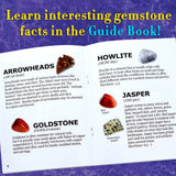 DANCING BEAR Gem stone Dig Kit, Excavate 16 Real Gems & Crystals including Arrowheads, Quartz Point and Amethyst, STEM Education for Kids, Fun Rock Mining Science Activity Gift Sets for Girls and Boys DANCING BEAR