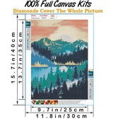 Hestarcul 5D Sunrise Diamond Painting Kit,Diamond Art Kits for Adults,Diamond Dots,Paint with Diamonds Round for Gift,Wall Decor(12x16) (Lake Mist) Hestarcul