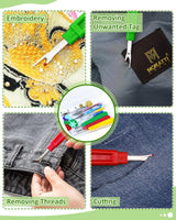 FIVEIZERO Seam Rippers for Sewing – 2 Big and 2 Small Stitch Remover Tools, Thread Ripper, Embroidery Removal Tool, with Needle Threaders, Thimbles, Tape Measure, Tailors Awl and Thread Snips FIVEIZERO