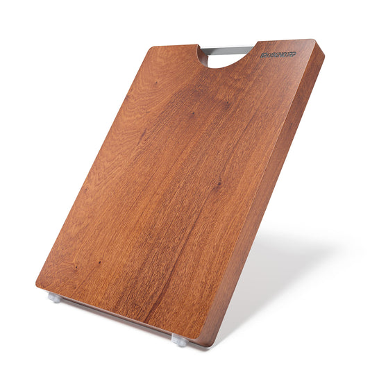 Brosisincorp Real Solid Sapele Cutting Board One Piece No Glue Non Toxic All Whole Single Wood Butcher Block Thick Hard Wood Heavy Duty Edge Grain (Large, 15.74"L*11.81"W*1.18"Th)