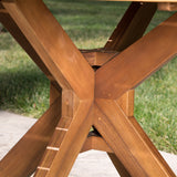 Christopher Knight Home Stamford Outdoor Acacia Wood Round Dining Table, Teak Finish Christopher Knight Home