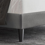 Allewie Light Grey Upholstered Full Size Bed Frame with Adjustable Headboard Allewie