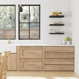 QEEIG 10" Deep Floating Shelves for Wall - 10 x 16 inch Book Shelf Bathroom Bedroom Kitchen Living Room Hanging Bookshelf Farmhouse Set of 3, Black (025-40B3) QEEIG