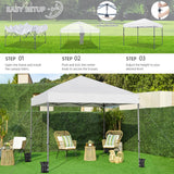 Yaheetech 10x10 1-Person Setup Pop Up Canopy Tent, Instant Portable Commercial Canopy Tent, Outdoor Gazebo with 1-Button Push, Wheeled Bag & 4 Sandbags for Home, Party & Outdoor Activities, White Yaheetech