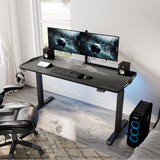 EUREKA ERGONOMIC Gaming Desk 65 inch Electric Standing Desk Height Adjustable, Large Gaming Computer Desk with RGB LED Lights Home Office Desk with Extended Gaming Mouse mat for Gamer, Black EUREKA ERGONOMIC