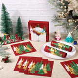 100Pcs Red Pines Trees Paper Napkins Christmas Disposable Party Napkin 6.5" Seasonal Winter Xmas Luncheon Hand Towel for Holiday New Year Party Table Decor AllReal