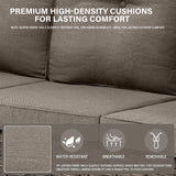 Belord 6-Seater Outdoor Sectional Sofa L Shaped Couch Patio Conversation Furniture Set, PE Wicker Patio Sectional Sofa with Removable Gray Cushion for Deck Backyard Sunroom Belord