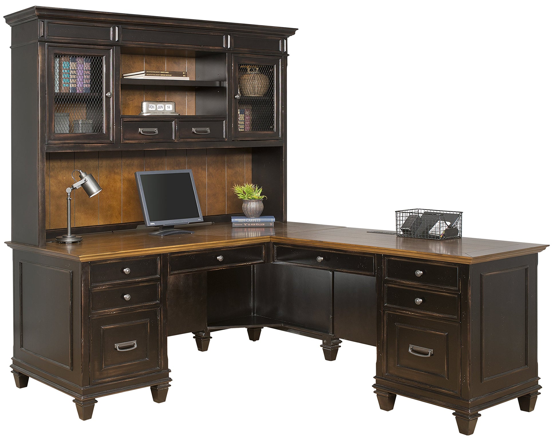 Martin Furniture Hartford Hutch, Brown - Fully Assembled - WoodArtSupply