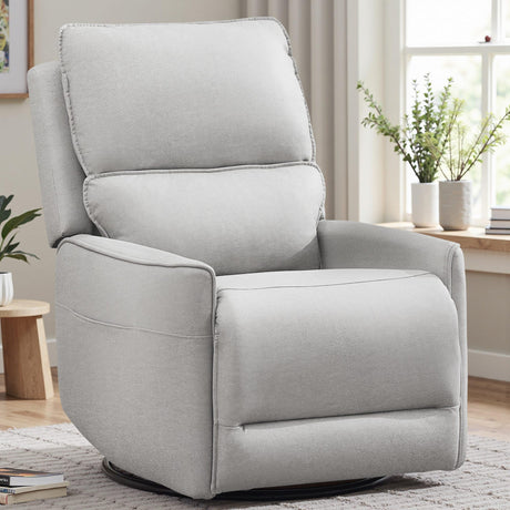 Korser Recliner Chair 360 Swivel Rocker Recliner Chairs for Adults, Small Recliners for Small Spaces, Upholstered Nursery Chairs with Side Pockets, Glider Rocking Chair for Living Room, Nursery Room Korser